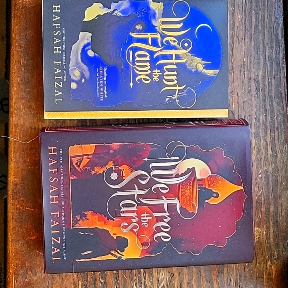 2 Hafsah Faizal books, We free the stars and We hunt the flame